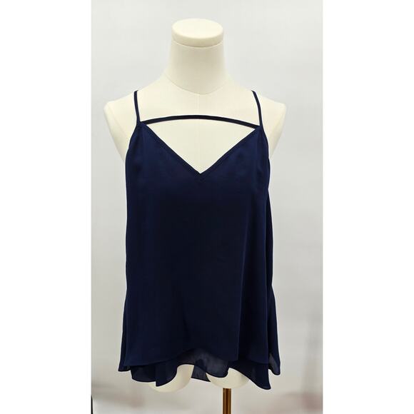 GUESS Minimalist Navy Strappy Layered Tank Top - Picture 1 of 5